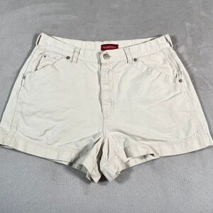 Vintage 90s Palmetto's High Waisted Cinch Back Denim Shorts Cream Women's Sz 11